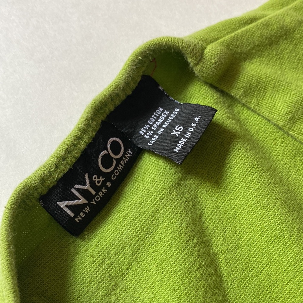 NY & CO Y2K Green Cropped Shirt Top - Picture 2 of 3